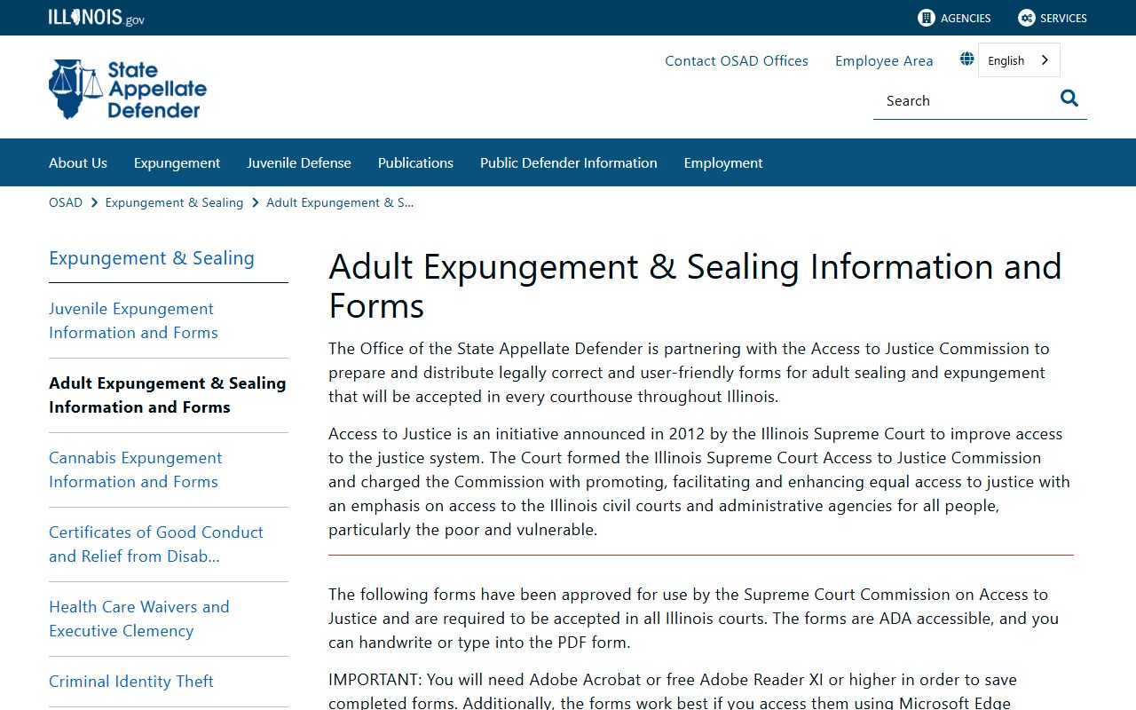 Expungement and sealing information for Illinois felony records